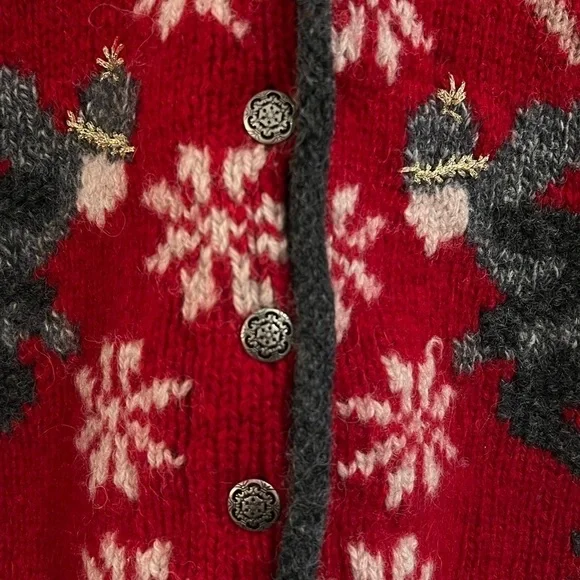 LIMITED Vintage Wool Sleeveless Button Down Skier V- Neck Sweater Vest Size M - Picture 7 of 9